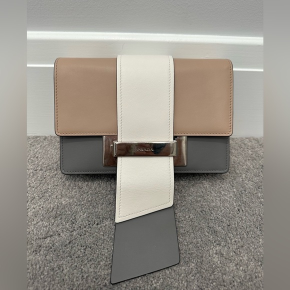 Grey, Beige and White Prada Crossbody Bag - Picture 1 of 9